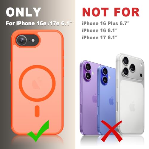 YENAPOON for iPhone 17e Case, iPhone 16e Case, Magnetic Cover, Orange by YENAPOON - Used condition - Image 8