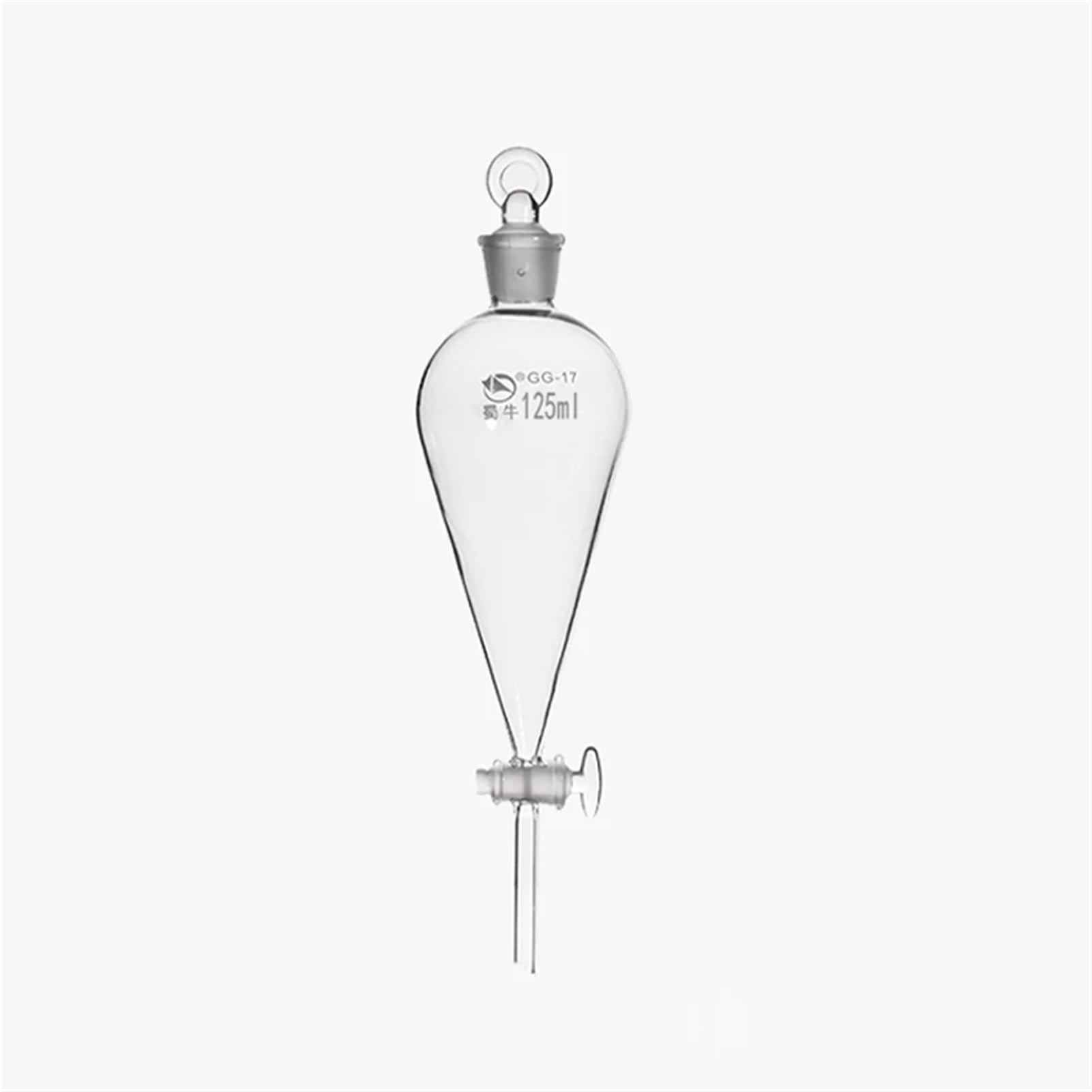2 Stück/Packung Labor 125 ml birnenförmiger Trichter Trenntrichter Birnenform mit eingeschliffenem Glasstopfen