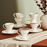 Karaca Biga 6 Personen Kaffeetassen-Set 90 ml, Coffee Tassen, Kaffe-service, Einzigartiges Design, Ambiente Sorgt