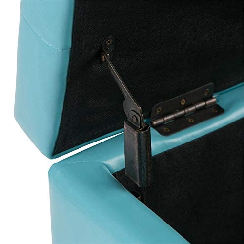 Simplihome Cosmopolitan 34 Inch Wide Rectangle Lift Top Storage Ottoman In Upholstered Soft Blue Tufted Faux Leather, Footrest Stool, Coffee Table For The Living Room, Bedroom And Kids Room #TOP4