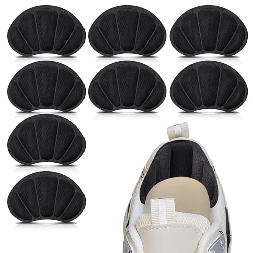 Image of Heel Grips Cushions Inserts,Heel Pads for Loose Shoe Too Big Men Women, Improved Shoe Fit and Comfort, Prevent Heel Slipping, Rubbing, Blisters, Foot Pain. (4 Pair Black-A)