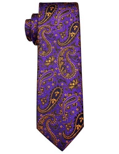Image of YourTies Paisley Men's Necktie Woven Silk Floral Ties for Men Designer Formal Business Party Wedding