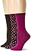 Betsey Johnson Women's Three-Pack Bows and Stripes Crew Socks