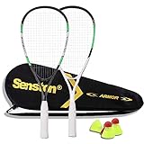 Senston Speed-Badminton Set mit 3 Bällen und 1 Tasche, Allround Badminton Set für Strand, Park oder Garten