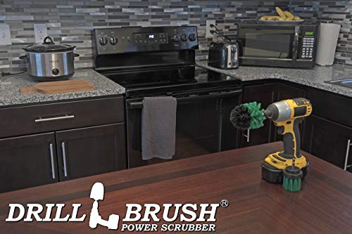 Image of Drill Powered Kitchen Cleaning Brushes - Oven Cleaning Tools - Fridge Stain Remover - Kitchen Cleaning Supplies - Kitchen Scrubbers - Countertop Scrub Brush - Air Fryer Cleaning Kit - Sink Cleaner