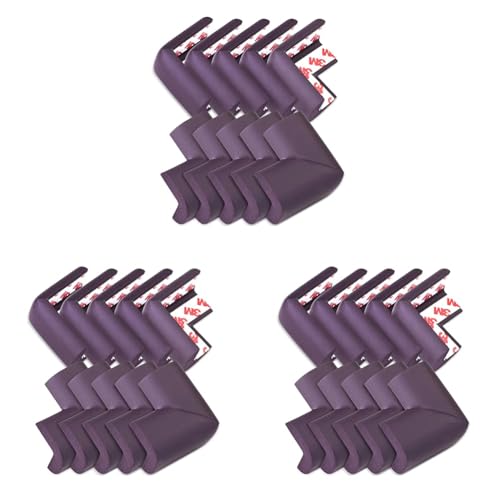 Image of Luvlap Furniture Corner Guard for Baby Safety, 10 Pcs, Pre-Taped 3M Adhesive, Edge Protectors with Childproof Foam Cushions, Baby Proofing, Non Toxic, BPA Free, Brown (Pack of 3)