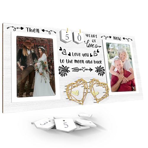 ZCPTZ Then & Now Anniversary Picture Frame for Couple -