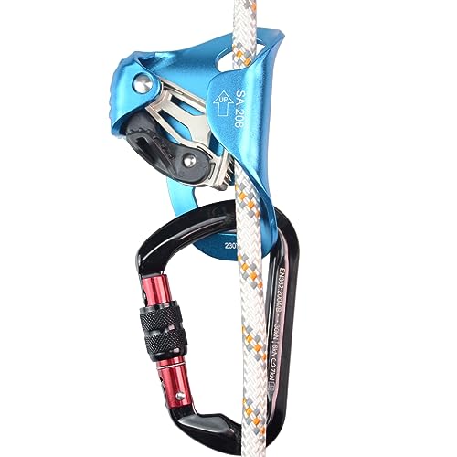 S.E.PEAK Upgraded Climbing Chest Ascender,CE Certified 100kgs Strong Rappelling Gear Equipment W/Sharp Stainless Teeth for Rock Climbing, Tree Arborist, Rescue, Mountaineering, 8~13MM Rope,4kN,Blue - Thumbnail 5