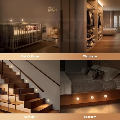 Image of Rechargeable Motion Sensor Night Light for Home, Bedroom, Pack of 6 | Body Induction Lamp, Automatic On /Off Sensor