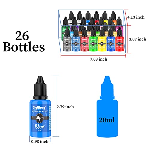 Airbrush Paint Set, 24 Colors Airbrush Paint With 2 Airbrush Cleaner, Ready To Spray, Water Based Acrylic Airbrush Paint Kit For Metal, Plastic Models, Leather, 20Ml/Bottle, Opaque, Neon, Pearl Colors #TOP5