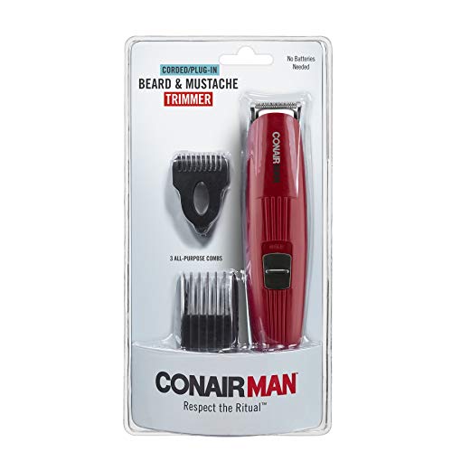 ConairMAN Beard Trimmer for Men Includes Nose and Ear Hair Trimmer and 5-Position Comb Attachment, 4 piece Men's Grooming Kit, Corded - Thumbnail 5