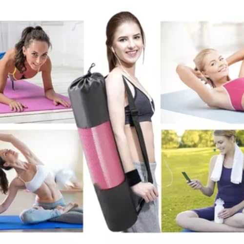 Tapete De Yoga Para Exercícios P/Academia Pilates Mat Loga (Rosa)