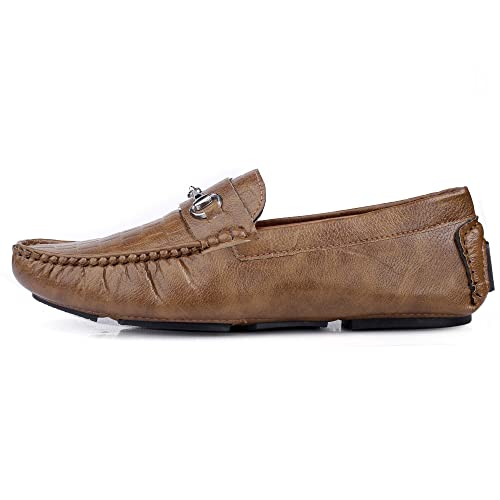 Image of Men's Synthetic Leather Material Casual Driving Loafer Buckle Shoes