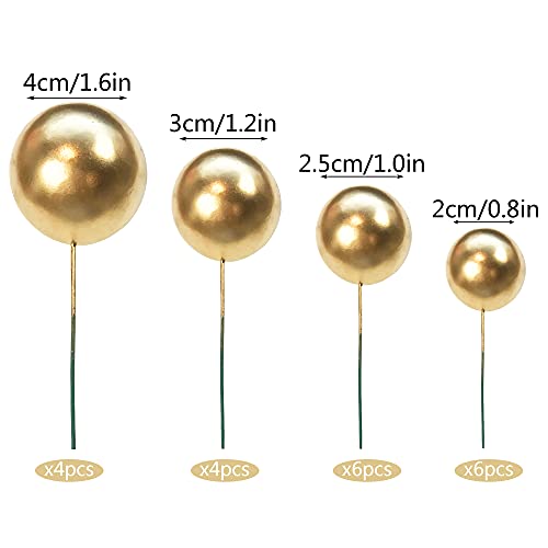 Balls Cake Topper Mini Balloons Cake Topper Pearl Balls Cake Pick Foam Ball Cupcake Topper Baking Decoration Supplies Toothpick Party Wedding Anniversary Birthday Baby Shower Cake Decoration #TOP1