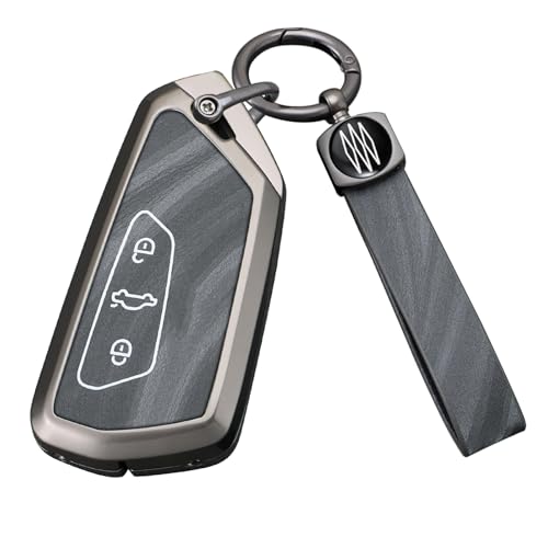 Coque de clé de voiture pour Seat Leon Skoda Octavia - Étui gris 3 boutons Golf 8