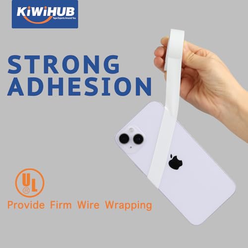 Image of White Electrical Tape, UL Approved, Industrial Grade Electrical Tape, Multipurpose Electric Tape for Wrapping Wiring Harness, Electric Insulating, 0.7in X 33ft (6 Pack)