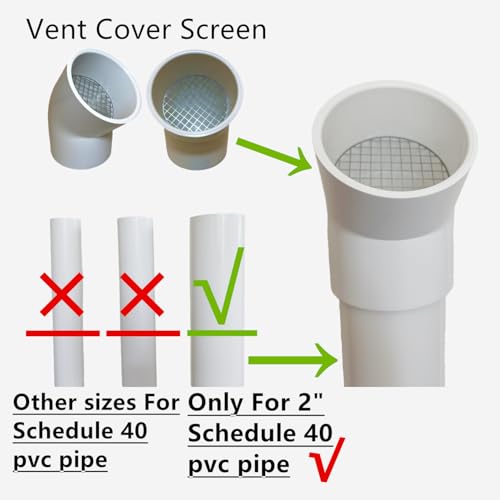 2" PVC Vent Cap with Stainless Steel Screen,45°Vent Termination Cap for Furnace Intake & Exhaust Vent Pipe,Fits 2" PVC Pipe, (Outer Diameter 2.3"-2.375" ONLY),No Elbow or Coupling Required,1 Piece by LGQF-LL - Image 3