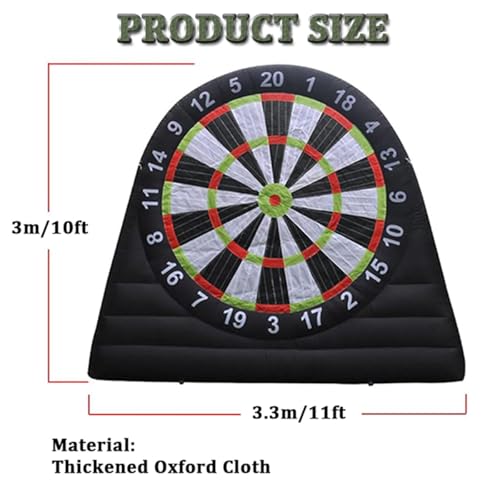 Quixnova Aufblasbares Outdoor-Fußball-Dartboard, Kick-Dart-Board mit 8 Fußbällen und 370-W-Gebläse, 10 Fuß hohes riesiges Outdoor-Fußball-Dartboard, Sportspiel – Bild 6