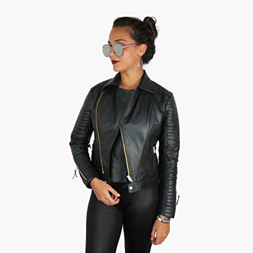 Jaqueta Feminina de Couro Bovino Legítimo Selecionado - Tamanho P