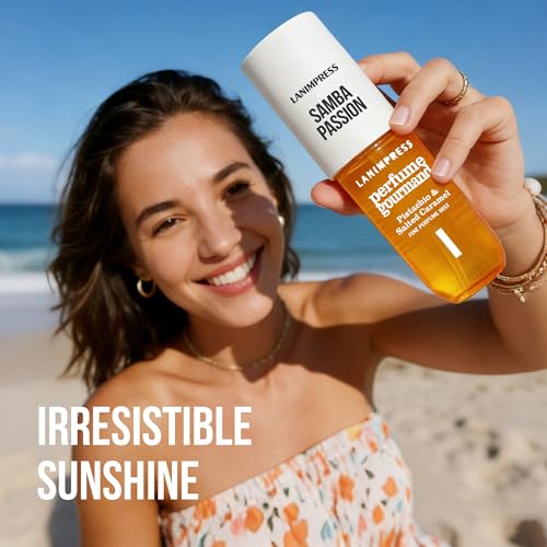 LANIMPRESS 3 FL OZ Hair and Body Fragrance Mist, Eau De Parfum for Women,Irresistible Sunshine Perfume No.1, Gourmand Floral Scent– With Notes of Pistachio, Caramel Vanilla,Travel Size Body Spray