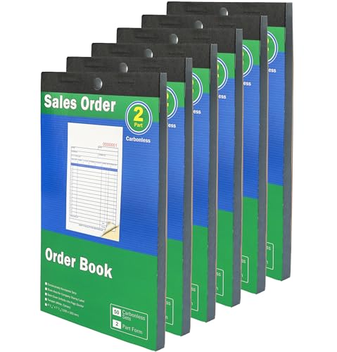 Sales Order Book 2-Part Carbonless Form White Canary 4-3/16x7-3/16 Inches