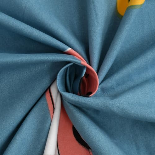 Image of NEW LEAF Cotton Flat Double Bedsheets with 2 Pillow Covers | Double Bed Breathable | Wrinklefree | Ultrasoft |Summer Bedsheet 200 to 220 tc Floral | 90 x 90 inches, Floral Denim Blue