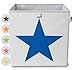 wonneklein Scatola portaoggetti a forma di stella I extra stabile (33 x 33 x 33 cm) per riporre gli scaffali a cubo, colore grigio con motivo a stella brillante, come decorazione (blu)