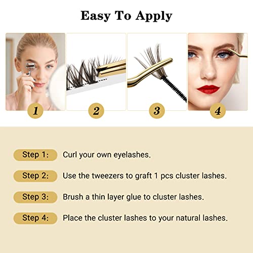 Quewel Cluster Lashes Purple Colored Individual Lashes 40D 0.07C Curl Mix9-16Mm Eyelash Clusters Soft&Natural False Eyelashes Knot-Free Diy Eyelash Extension At Home(Purple 40D .07Cmix) #TOP6