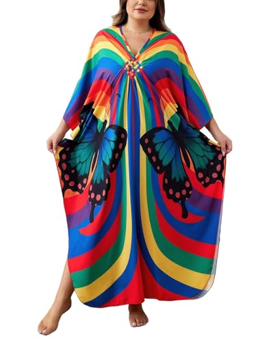 Image of Kaftan Dress for Women - Plus Size Caftan Maxi Beach Dress Moo Moos Loungewear, Swimsuit Cover Up for Beach, Pool or Vacation