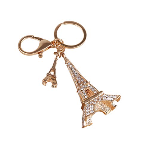 LIOOBO Retro clásico Torre Eiffel Llavero Recuerdos Moda Paris Tour llaveros Llavero de la Vendimia Regalos Holder Decoración (KC de Oro) Keychain Cover