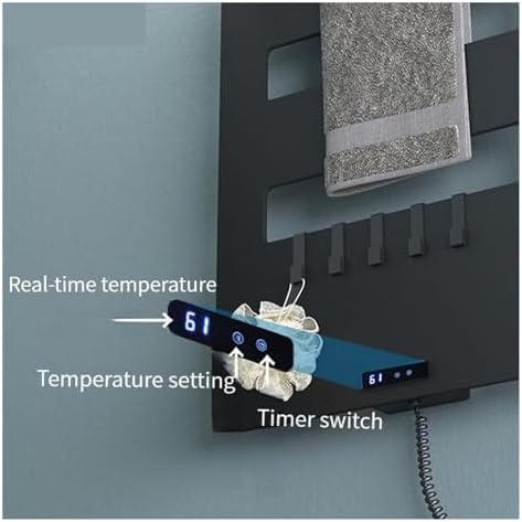 Electric Towel Rack Graphene Bathroom Intelligent Heating Disinfection Drying Accessories Household Warmer(Blue) ()