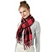 Clothirily Womens Winter Scarf - Fashion Plaid Scarfs for Women Lightweight, Cashmere Feel Warm Soft Pashmina Shawls and Wraps, Long Blanket Scarf, Red Black Plaid