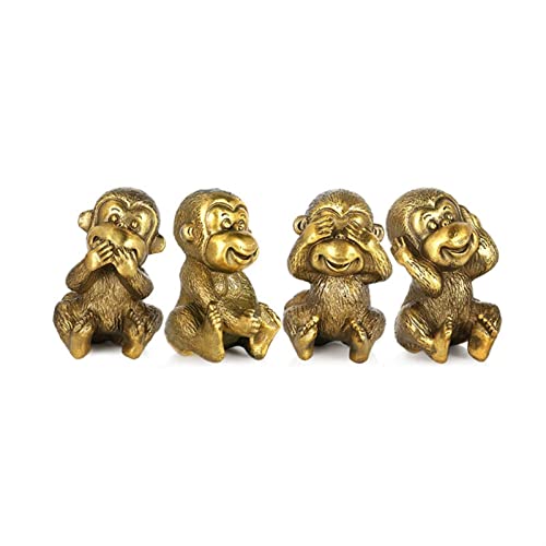 Singe en laiton décoration de bureau 4 pièces zodiaque chinois WXKAGF