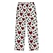 voucong Fashion Red Heart Leopard Print Christmas Pajama Lounge Pants Loose Loungewear Indoor with Pockets