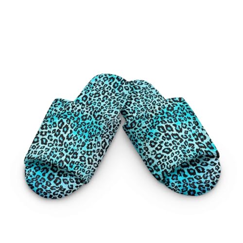 chaqlin Animal Print Open Toe House Slippers for Women Men Soft Cotton Indoor Shoes Slip On Bedroom Slippers2