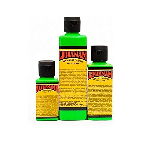 Alpha 6 Alphanamel Electroshock Enamel Paint, Variety of Electroshock Colors, Multiple Sizes, Professional Striping/Lettering Paint (ELECTROSHOCK GREEN, 2.5 oz) Cover