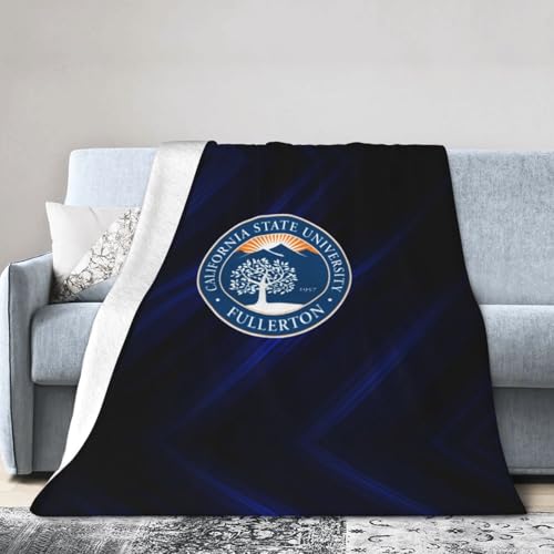 Cal State Fullerton Titans House Flag Fleece Blanket, Very Soft Microfiber Flannel Blanket for Couch Warm and Cozy for All Seasons