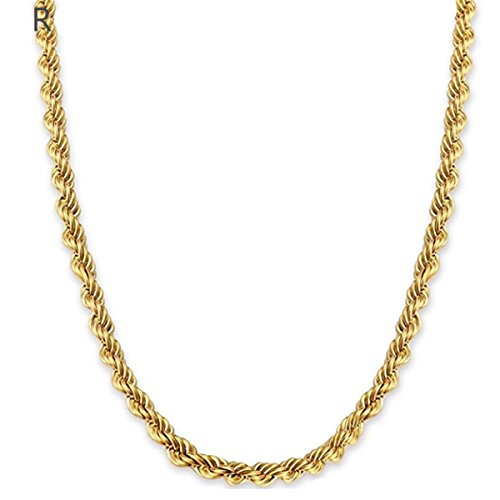 Collier chaîne en corde 5 mm Ms Woms en laiton jaune