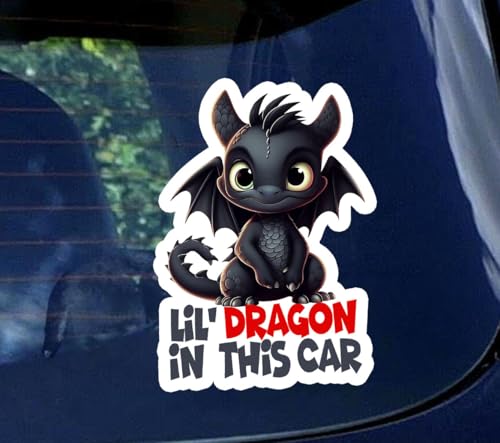 Image of AG-Baby On Board Sticker, Little Dragon in Car Sign, Baby in Car Family Stickers for Car, 5.5 Inch, Color
