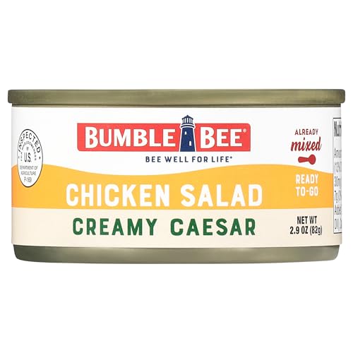 Image of Bumble Bee Snack On The Run! Creamy Caesar Chicken Salad Kit | Ready to Eat Easy-Open Canned Chicken Salad with Crackers Snack Pack, 10g Protein per Box