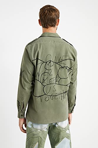 Desigual CHAQ_Quim Jacket, Green, S Mens