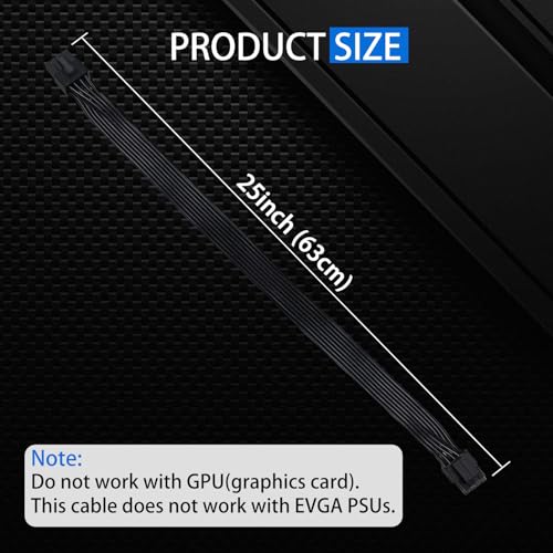 Cavo adattatore di alimentazione da CPU maschio a 8 pin CPU a 8 pin (4+4 staccabili) maschio EPS-12V per alimentatore modulare Corsair, 63 cm - Alimentatore - Immagine 5