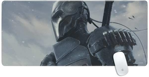 Skinit Extra Large Gaming Mouse Pad - Officially Licensed Batman Smoke Design with Stitched Edges, Waterproof, Non-Slip Rubber Base, Desk Mat for Keyboard & Mouse, 35.75" x 15.4" inches