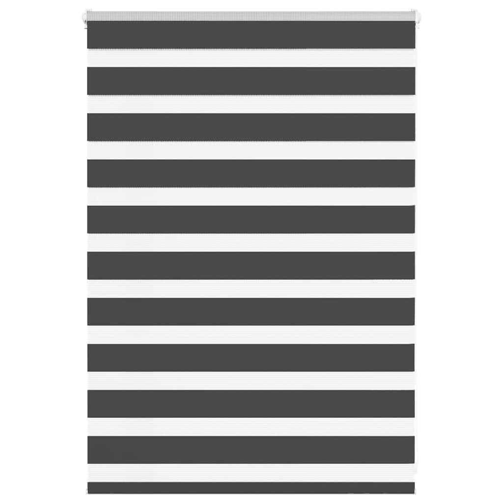 Store Zèbre Noir 115x100 cm, Store Enrouleur Jour Nuit en Polyester pour Salon et Bureau, Rideau Occultant Réglable avec Fixation sans Perçage ou avec Vis