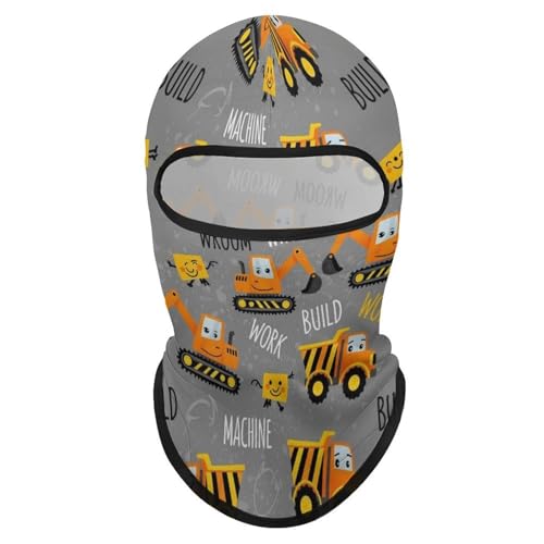 Summer Cooling Balaclava for Unisex Adults, Construction Machines Cars Tractor Truck Dark Grey Moisture-Wicking Sun Protection Scarf, Cycling Motorcycle Hood, Portable Face Mask Cover