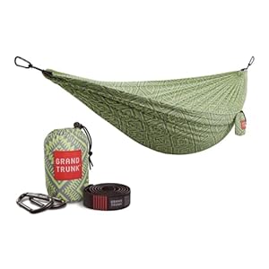 Grand Trunk Double Deluxe Parachute Nylon Hammock – 500lb Capacity Camping Hammock for Two, Lightweight & Durable (Mamba)