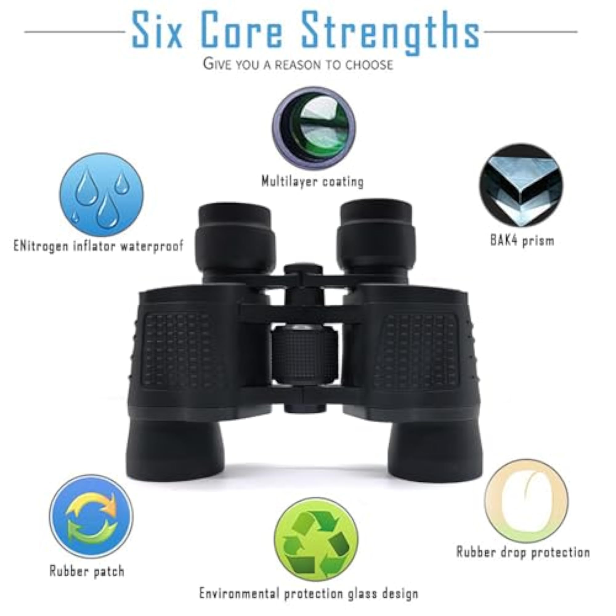 HD 12X40 Zoom Binoculars for Long Distance Viewing
