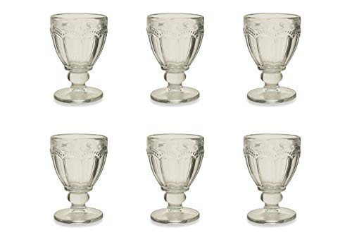 giordano shop Set mit 6 Gläsern Ø 9 x 13 cm aus Glas Villa d'Este Korinto, transparent