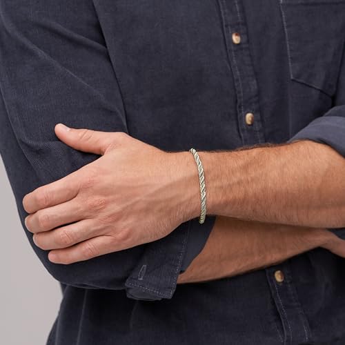 Image of Fossil Men's Plated Stainless Steel Engravable Personalized Gift ID, Chain or Cuff Bracelet for Men