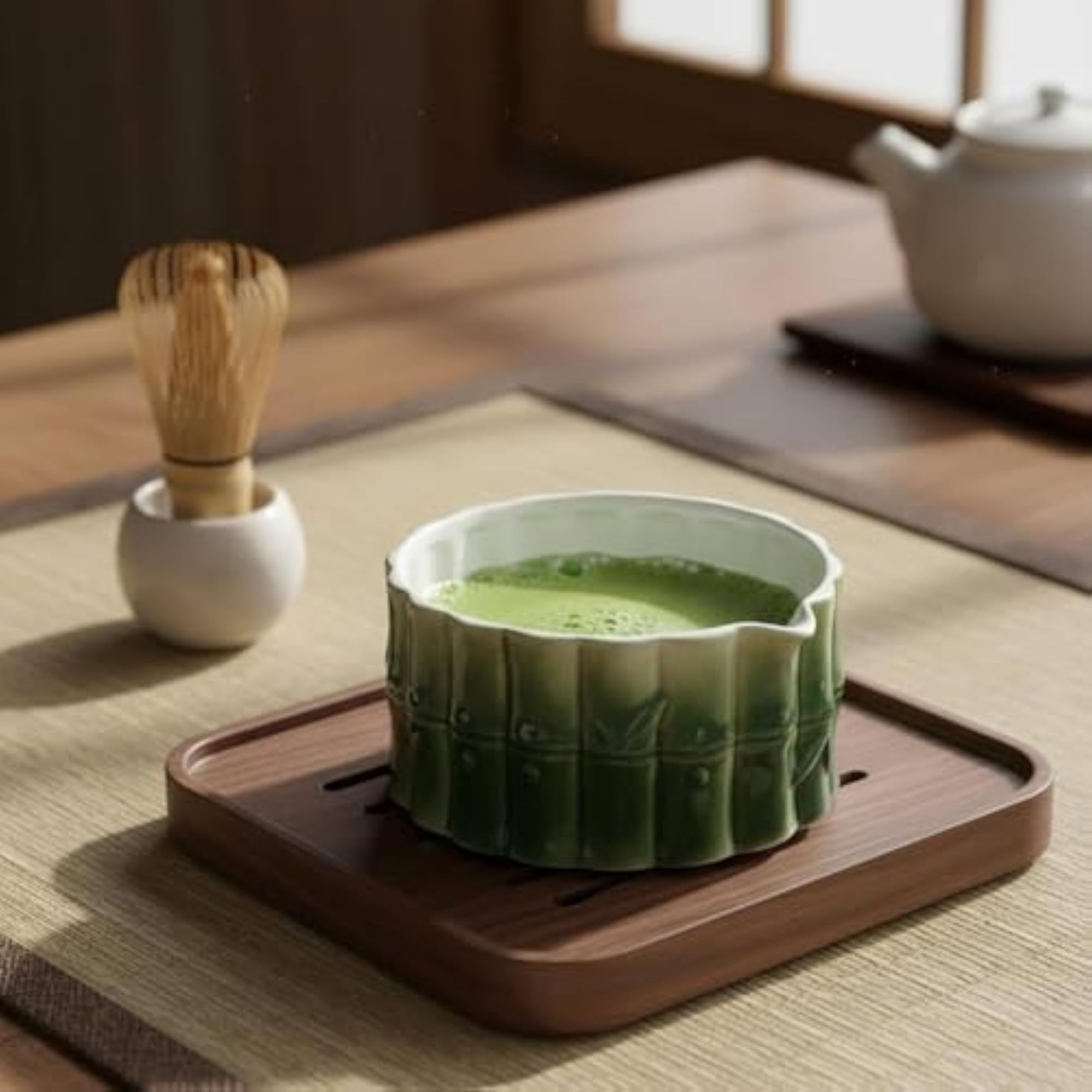 Matcha Bowl Whisk and Holder Set Ceramic Tea Making Tools